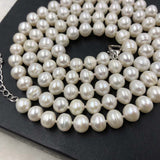 ELEISPL 88CM 9MM White Freshwater Pearls Necklace #501-17