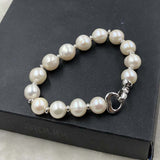 ELEISPL 19cm 10-12MM White Freshwater Pearls Bracelet #501-18