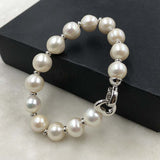 ELEISPL 19cm 10-12MM White Freshwater Pearls Bracelet #501-18