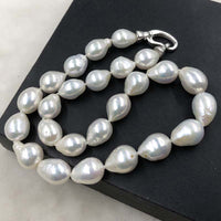 ELEISPL Gorgeous Drop 12-13X14-18MM White Pearls Necklace #502-11