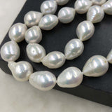 ELEISPL Gorgeous Drop 12-13X14-18MM White Pearls Necklace #502-11