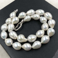 ELEISPL Gorgeous Drop 12-13X14-18MM White Pearls Necklace #502-11