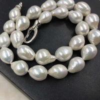 ELEISPL Gorgeous Drop 12-13X14-18MM White Pearls Necklace #502-11