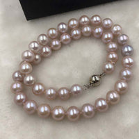 ELEISPL 43cm 9-10 Round Purple Pearls Necklace #502-12