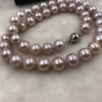 ELEISPL 43cm 9-10 Round Purple Pearls Necklace #502-12