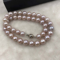 ELEISPL 43cm 9-10 Round Purple Pearls Necklace #502-12