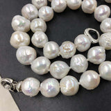 ELEISPL 44cm 11-13MM White Baroque Kasumi Pearls Necklace #502-13