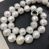 ELEISPL 44cm 11-13MM White Baroque Kasumi Pearls Necklace #502-13