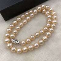 ELEISPL JEWELRY GORGEOUS Smooth Surface Pink Pearls Necklace 8.5-9mm 44cm #502-14