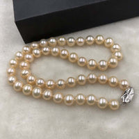 ELEISPL JEWELRY GORGEOUS Smooth Surface Pink Pearls Necklace 8.5-9mm 44cm #502-14