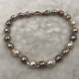 ELEISPL GORGEOUS Luster Rainbow Kasumi Pearls Necklace 13-16*17-20mm #502-15