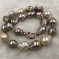 ELEISPL GORGEOUS Luster Rainbow Kasumi Pearls Necklace 13-16*17-20mm #502-15