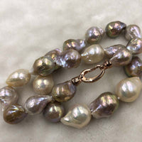 ELEISPL GORGEOUS Luster Rainbow Kasumi Pearls Necklace 13-16*17-20mm #502-15