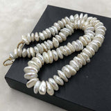 ELEISPL JEWELRY 48CM Long Necklace 11-17MM Baroque Coin FW Pearls  #502-22