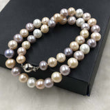 ELEISPL JEWELRY 17" 9-10mm Near Round Multi-colours Pearls Necklace #502-28