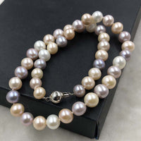 ELEISPL JEWELRY 17" 9-10mm Near Round Multi-colours Pearls Necklace #502-28