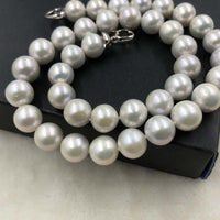 ELEISPL JEWELRY 17" 11-12mm Milky White Pearls Necklace #502-29