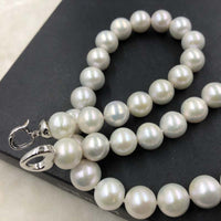 ELEISPL JEWELRY 17" 11-12mm Milky White Pearls Necklace #502-29