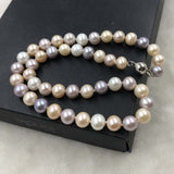 ELEISPL 45CM Natural Multi Color 12-14MM Pearls Necklace Near Round  #502-2