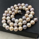 ELEISPL 45CM Natural Multi Color 12-14MM Pearls Necklace Near Round  #502-2