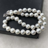 ELEISPL Amazing Clasp Fine 10-11.5mm Round Milky White Pearls Necklace #502-31