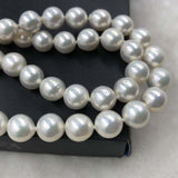 ELEISPL Amazing Clasp Fine 10-11.5mm Round Milky White Pearls Necklace #502-31