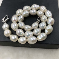 ELEISPL JEWELRY Big Baroque Drop White Pearls Necklace #502-35