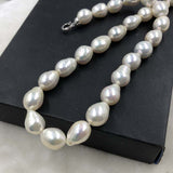 ELEISPL JEWELRY Big Baroque Drop White Pearls Necklace #502-35