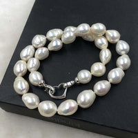 ELEISPL JEWELRY Big Baroque Drop White Pearls Necklace #502-35