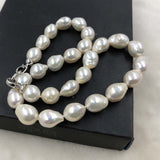 ELEISPL JEWELRY Big Baroque Drop White Pearls Necklace #502-35