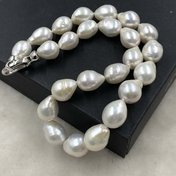 ELEISPL JEWELRY 12-14MM Drop Pearls Necklace  #502-38