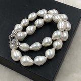 ELEISPL JEWELRY 12-14MM Drop Pearls Necklace  #502-38