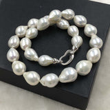 ELEISPL JEWELRY 12-14MM Drop Pearls Necklace  #502-38