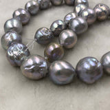 ELEISPL 11-14MM  1 Strand Thick Kasumi Gray Pearls Loose String 37cm #502-45-1