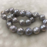 ELEISPL 11-14MM  1 Strand Thick Kasumi Gray Pearls Loose String 37cm #502-45-1