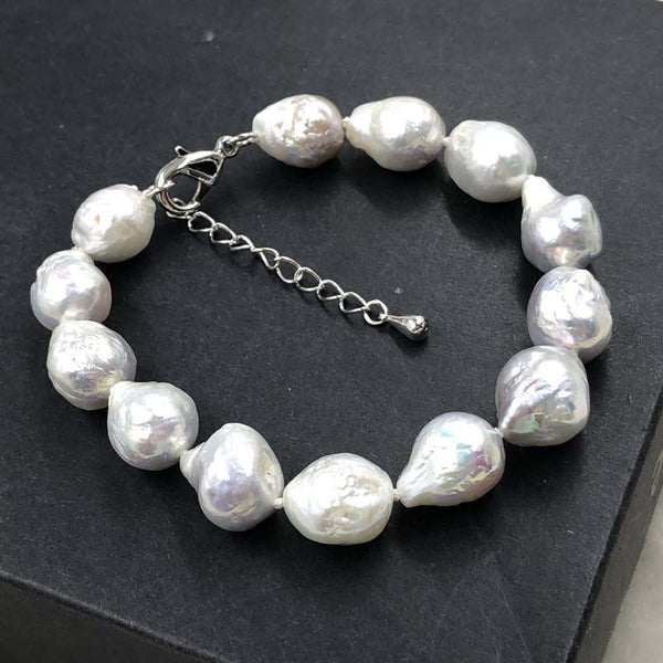 ELEISPL JEWELRY 11-12MM Gray Kasumi Pearls Bracelet #502-45-2