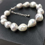 ELEISPL JEWELRY 11-12MM Gray Kasumi Pearls Bracelet #502-45-2