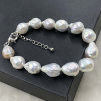 ELEISPL JEWELRY 11-12MM Gray Kasumi Pearls Bracelet #502-45-2