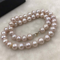 ELEISPL 17inch 10mm Near Bread Shape Light Purple FW Pearls Necklace #502-45-8