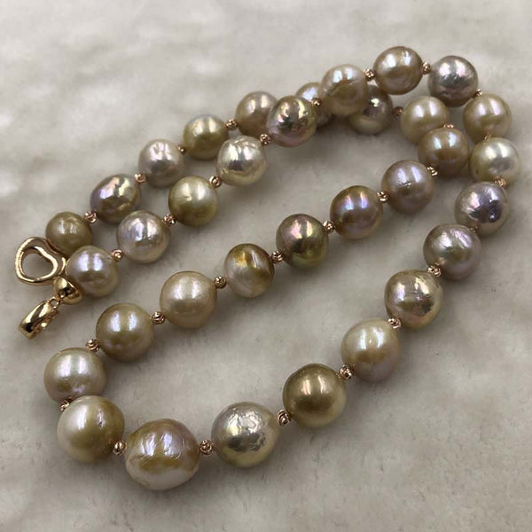 ELEISPL JEWELRY 52CM Long Style Kasumi Pearl Necklace 11-14mm Free Bracelet #502-45-9