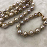 ELEISPL JEWELRY 52CM Long Style Kasumi Pearl Necklace 11-14mm Free Bracelet #502-45-9