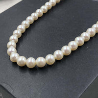 ELEISPL JEWELRY AAA Top 7-8mm Round White Pearls Loose String #505-1