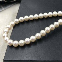 ELEISPL JEWELRY AAA Top 7-8mm Round White Pearls Loose String #505-1