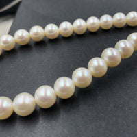 ELEISPL JEWELRY AAA Top 7-8mm Round White Pearls Loose String #505-1