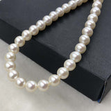 ELEISPL JEWELRY AAA Top 7-8mm Round White Pearls Loose String #505-1