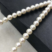 ELEISPL JEWELRY AAA Top 7-8mm Round White Pearls Loose String #505-1