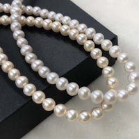 ELEISPL JEWELRY WOW For 9 Strands Fine Quality 6.5-7mm Near Round White Pearls Loose Strings #506