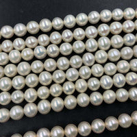 ELEISPL JEWELRY WOW For 9 Strands Fine Quality 6.5-7mm Near Round White Pearls Loose Strings #506