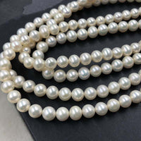 ELEISPL JEWELRY WOW For 9 Strands Fine Quality 6.5-7mm Near Round White Pearls Loose Strings #506