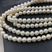 ELEISPL JEWELRY WOW For 9 Strands Fine Quality 6.5-7mm Near Round White Pearls Loose Strings #506